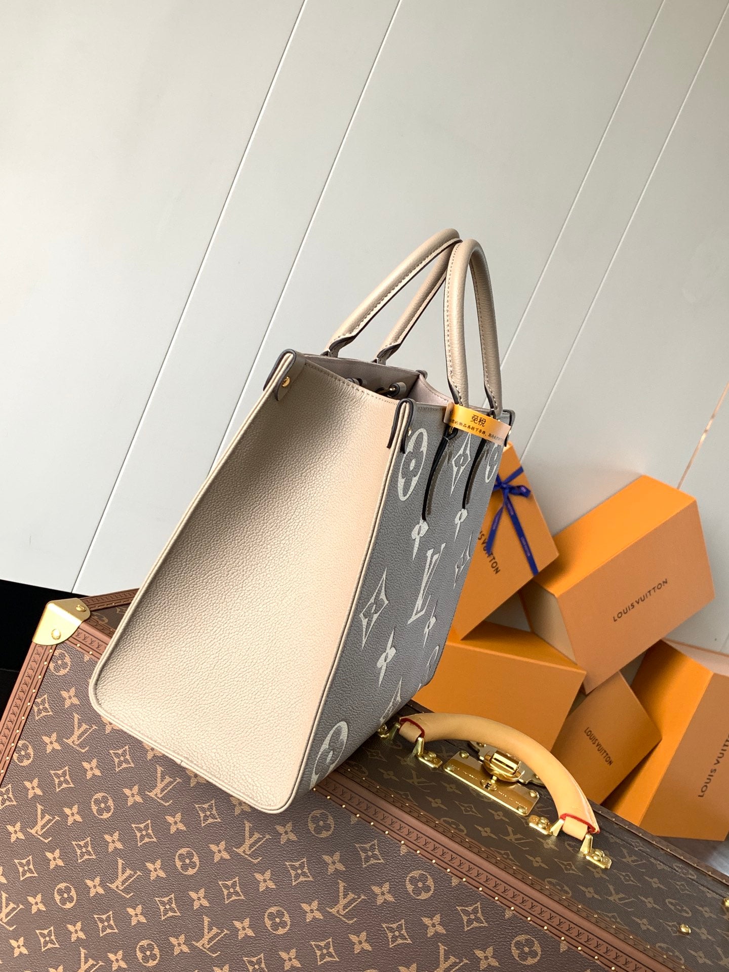 Louis Vuitton Onthego MM Tote Bag Monogram Empreinte Turtrail Auth M45494