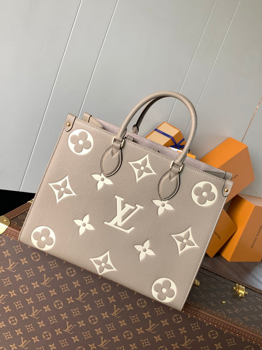 Louis Vuitton Onthego MM Tote Bag Monogram Empreinte Turtrail Auth M45494