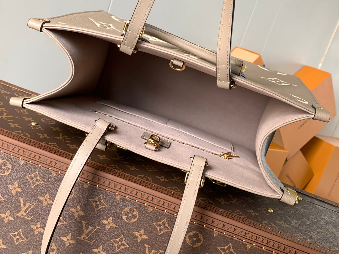 Louis Vuitton Onthego MM Tote Bag Monogram Empreinte Turtrail Auth M45494