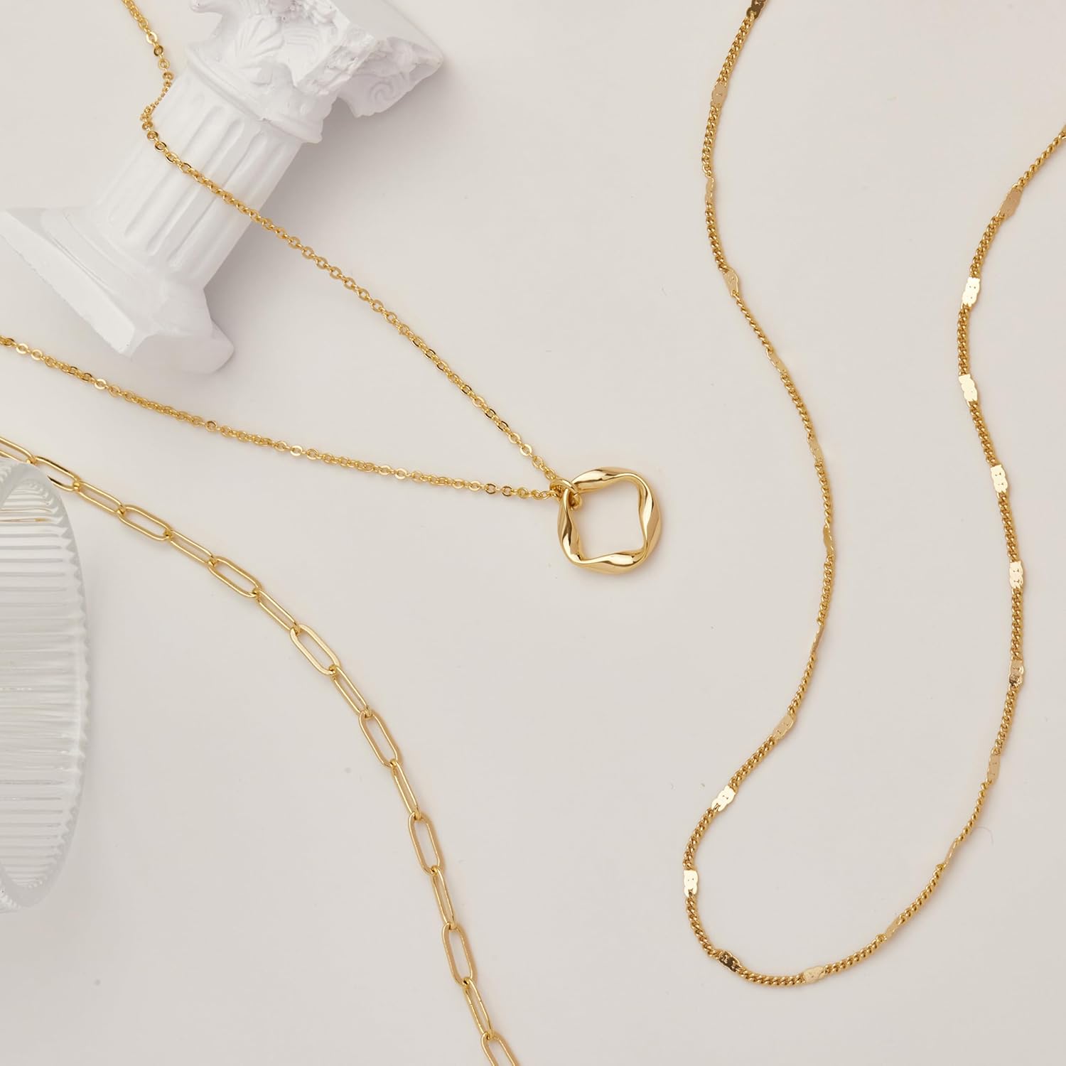 Layered Gold Necklaces 14K Gold Silver Plate