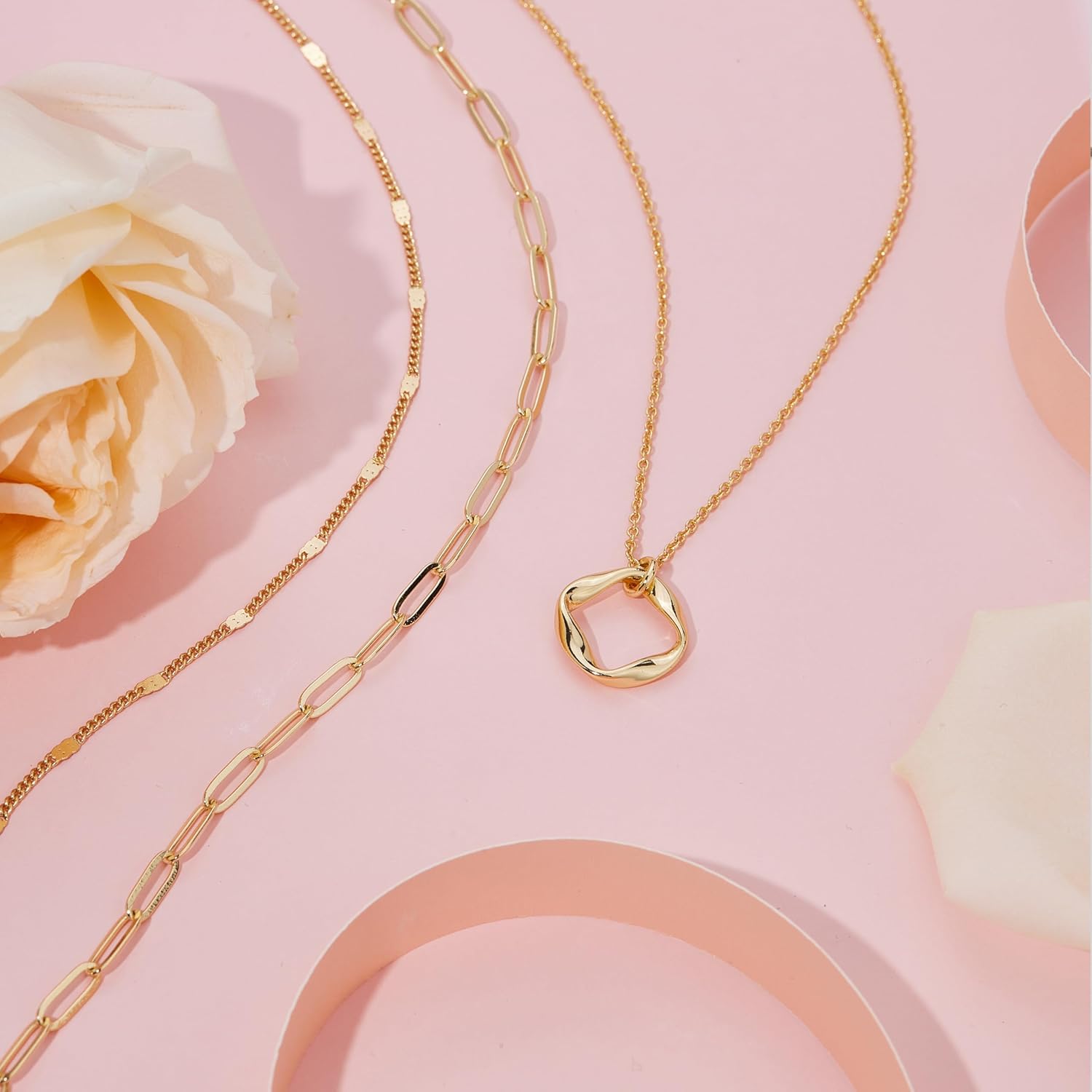 Layered Gold Necklaces 14K Gold Silver Plate