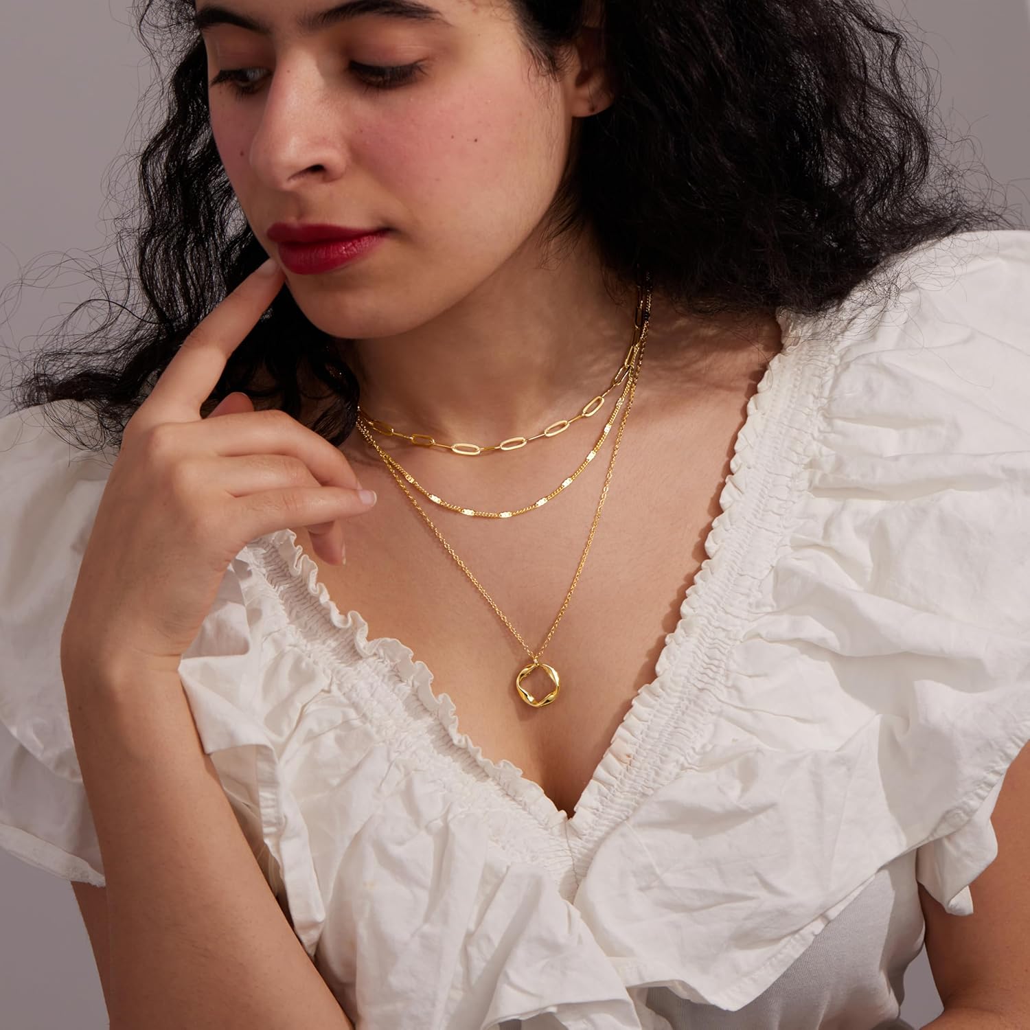 Layered Gold Necklaces 14K Gold Silver Plate