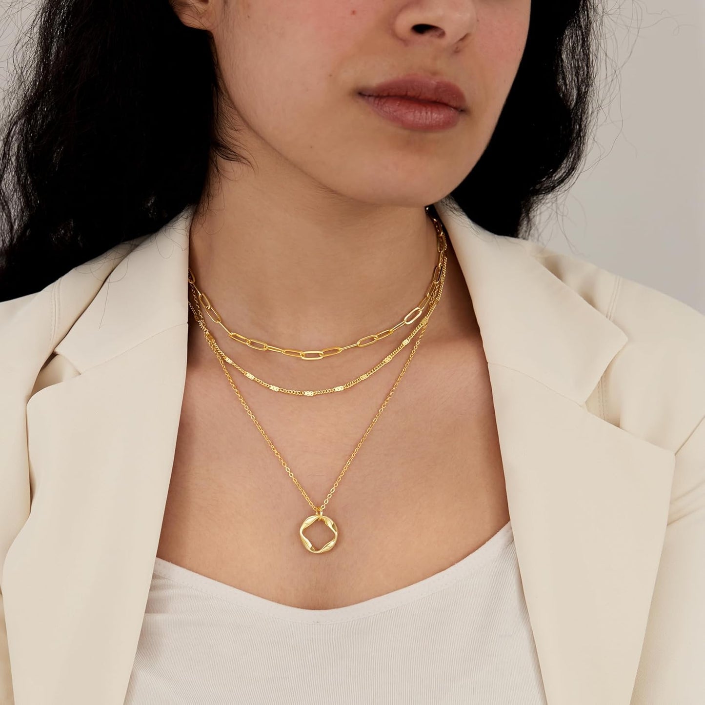 Layered Gold Necklaces 14K Gold Silver Plate