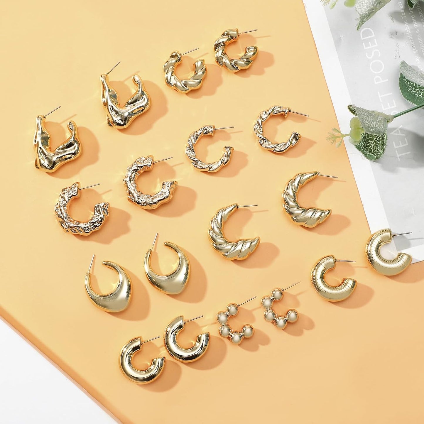 9 Pairs Stainless Steel Hoop Earrings for Men Hypoallergenic Earring Huggie Cartilage Earring Set Gold Silver Black Small Hoop Earrings for Women Men